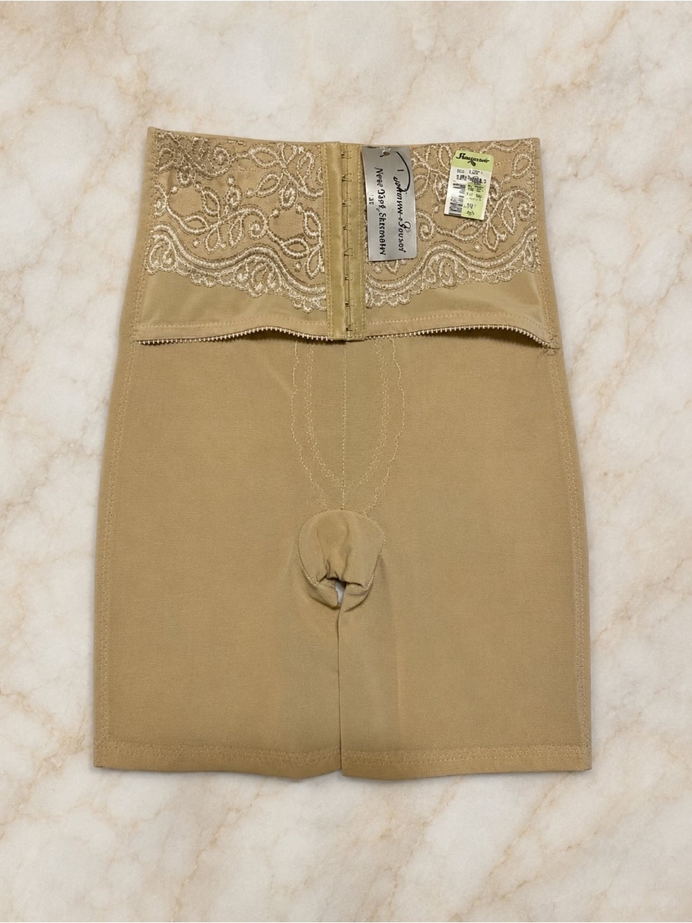 Diana Secret High-Waist Beige Shapewear Shorts with Lace Waist size XL
